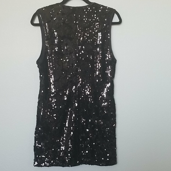 Forever 21 black sequin mini dress NWT large - flaw - Picture 7 of 10